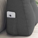 vidaXL Coussin de Dos Gris foncé 45 x 24 x 50 cm tissu