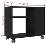 vidaXL Table d'appoint Noir 70x35x55 cm Bois d'ingénierie