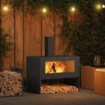 vidaXL Braise Noir 80 x 50 x 96 cm Acier laminé à froid