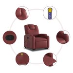 vidaXL Fauteuil inclinable de massage Rouge bordeaux Similicuir