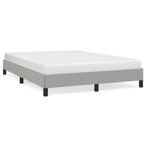 vidaXL Cadre de lit sans matelas gris clair 140x190 cm tissu
