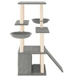vidaXL Arbre à chat avec griffoirs en sisal gris clair 133 cm