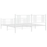 vidaXL Cadre de lit métal sans matelas et pied de lit blanc 200x200 cm