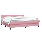 vidaXL Sommier à lattes de lit avec matelas rose 180x210 cm velours