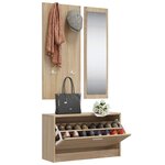vidaXL Ensemble de meubles à chaussures 3 en 1 en bois d'ingénierie chêne Sonoma
