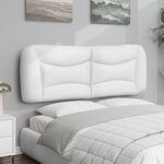 vidaXL Coussin de tête de lit blanc 140 cm similicuir
