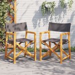 vidaXL Chaises de réalisateur pliables lot de 2 gris foncé tissu