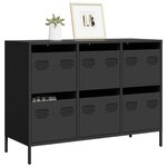 vidaXL Buffet noir 101 5x39x73 5 cm acier laminé à froid