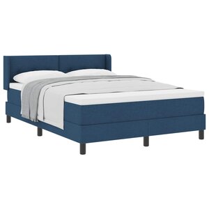 vidaXL Lit à ressorts avec tête de lit Bleu 200 x 140 cm tissu