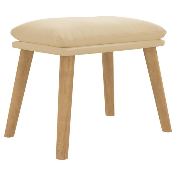 vidaXL Repose-pied Blanc crème 45x29 5x35 cm Velours