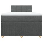 vidaXL Sommier à lattes de lit avec matelas Gris foncé 120x200cm Tissu