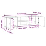 vidaXL Meuble TV Blanc brillant 150 x 31 x 50 cm Bois d'ingénierie