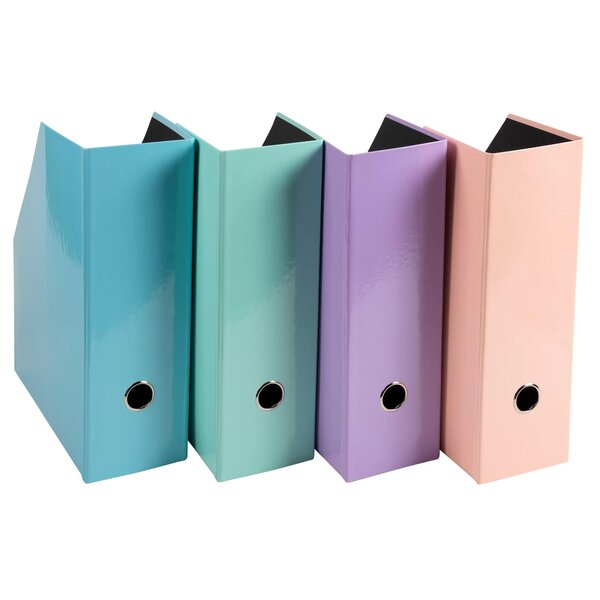 Lot De 2 Porte-revues Aquarel Dos 100 Mm - A4 - Couleurs Assorties - X 8 - Exacompta