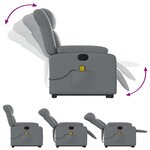 vidaXL Fauteuil inclinable de massage Gris Similicuir