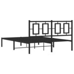 vidaXL Cadre de lit métal sans matelas avec tête de lit noir 140x200cm