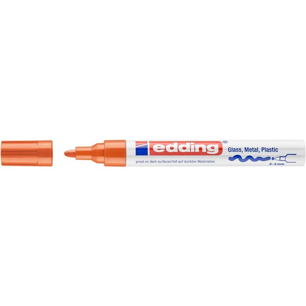 Marqueur Peinture brillante 750 Orange Pointe Ronde 2-4 mm EDDING
