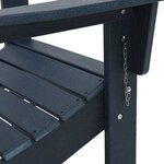 vidaXL Chaise Adirondack pliante bleu marine  74.5x80.5x90 cm en HDPE.