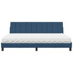 vidaXL Lit avec matelas Hanko bleu 200x200 cm tissu