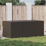vidaXL Boîte de rangement de jardin résine tressée 180x90x70 cm marron