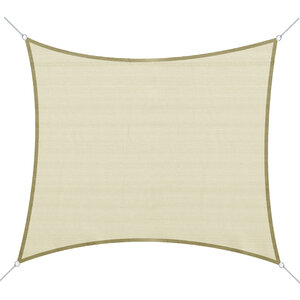 Voile d'ombrage rectangulaire 3 x 4 m polyéthylène haute densité résistant aux UV coloris crème
