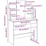 vidaXL Coiffeuse avec miroir chêne artisanal 96x39x142 cm