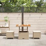 vidaXL Ensemble de salle à manger pour jardin 3 Pièces Beige Poly rotin