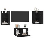 vidaXL Ensemble meuble TV 3 Pièces Chêne noir Bois d'ingénierie