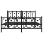 vidaXL Cadre de lit métal sans matelas avec pied de lit noir 160x200cm