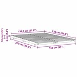 vidaXL Cadre de lit surélevé Marron 160 x 220 cm Bois massif en pin