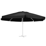 vidaXL Tissu de remplacement pour parasol d'extérieur Noir 610 cm