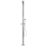 vidaXL Douche de jardin avec base gris 225 cm Acier inoxydable