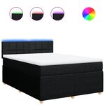 vidaXL Sommier à lattes de lit avec matelas Noir 140x190 cm Tissu