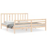 vidaXL Cadre de lit avec tête de lit 200x200 cm bois massif