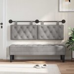 vidaXL Tête de lit suspendue Gris clair Velours