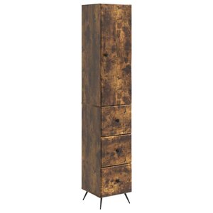 vidaXL Ensemble de Meubles 2 Pièces Chêne fumé 34 5 x 34 5 x 90 cm