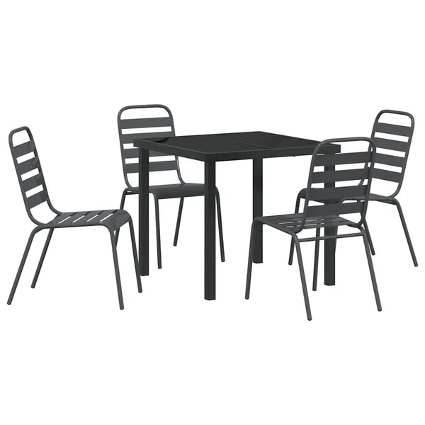 vidaXL Ensemble de salle à manger pour jardin 5 Pièces Anthracite