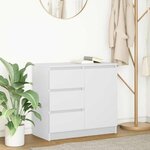 vidaXL Buffet avec tiroir blanc 71x35x65 cm bois d'ingénierie