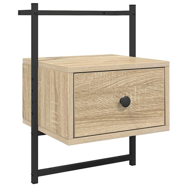 vidaXL Table de chevet murale chêne sonoma 35x30x51 cm