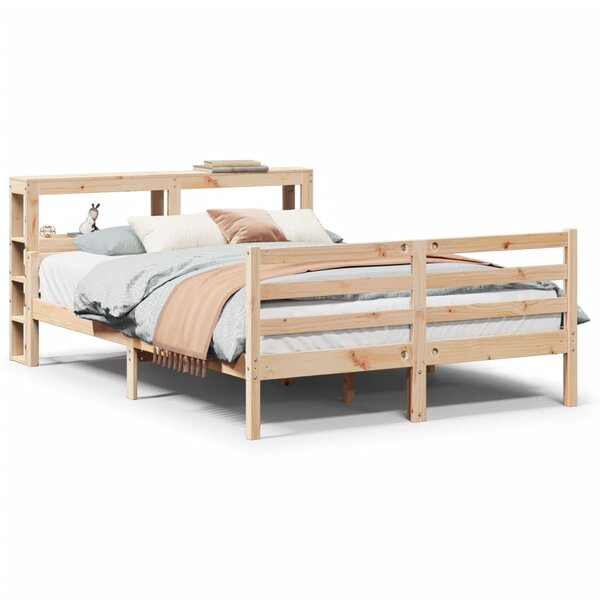vidaXL Cadre de lit avec tête de lit 150x200 cm bois de pin massif