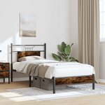 vidaXL Cadre de lit sans matelas chêne fumé 75x190cm bois d'ingénierie