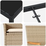 vidaXL Ensemble de salle à manger de jardin 5 pièces avec coussins en rotin poly beige