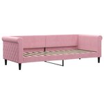 vidaXL Lit de jour avec lit gigogne et matelas rose 80x200 cm velours