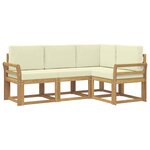 vidaXL Ensemble de canapés d'extérieur 4 pc Blanc et crème