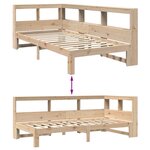 vidaXL Lit bibliothèque sans matelas 90x200 cm bois de pin massif