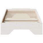 vidaXL Cadre de lit sans matelas empilable blanc 90x190 cm bois massif