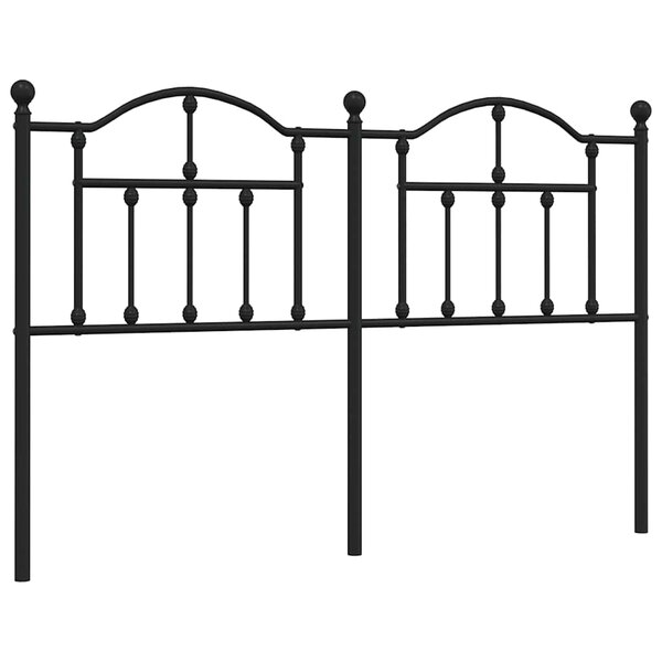 vidaXL Tête de lit métal noir 150 cm