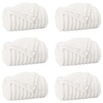 vidaXL Couvertures à jeter 6 Pièces Blanc 240 x 220 cm Toison