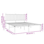 vidaXL Cadre de lit métal sans matelas avec tête de lit noir 140x190cm