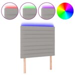 vidaXL Tête de lit à LED Gris clair 90x5x118/128 cm Tissu