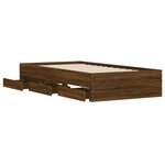 vidaXL Cadre de lit à tiroirs chêne marron 90x190 cm bois d'ingénierie